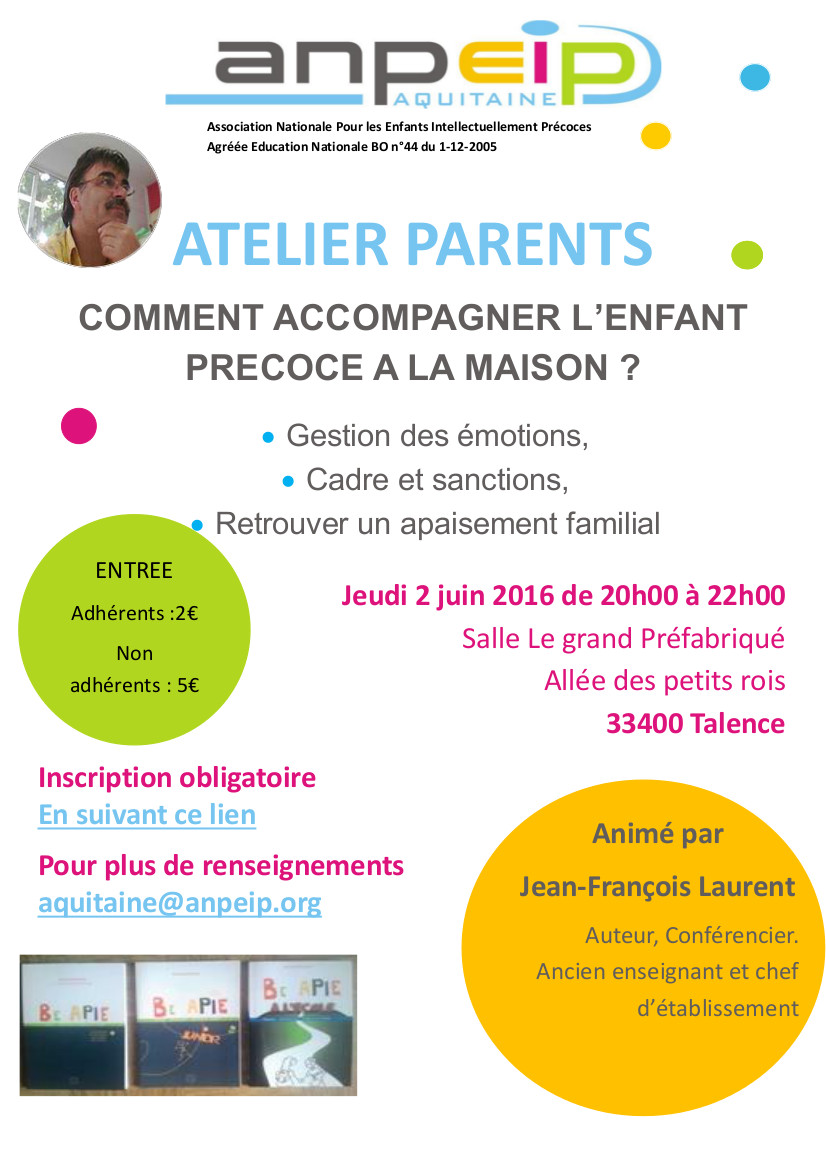 2016 06 02 Comment accompagner lenfant précoce au quotidien